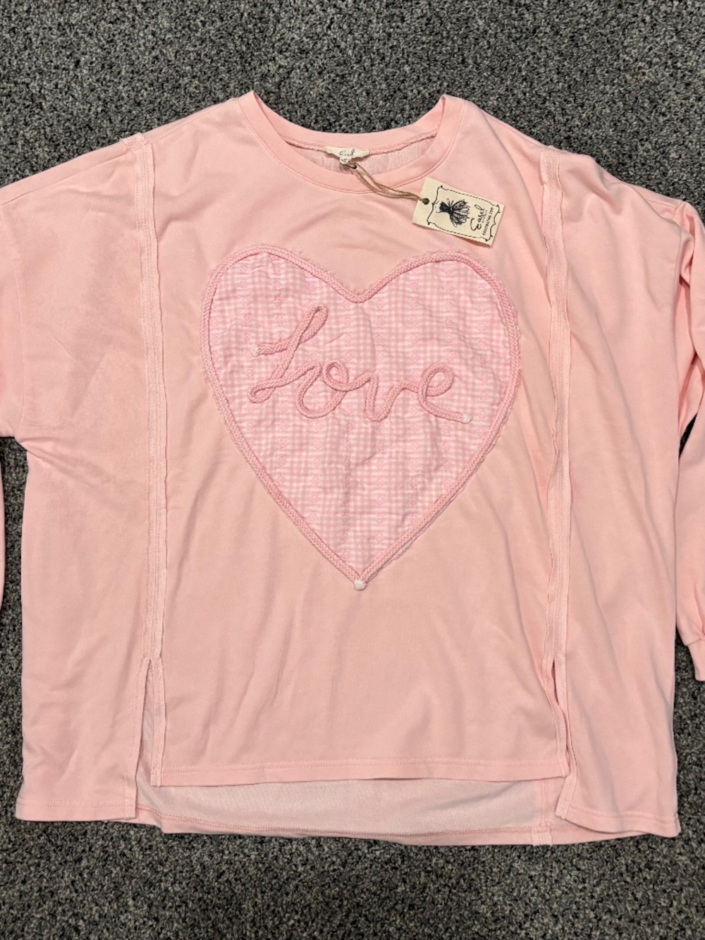 Easel pink love nwt top medium